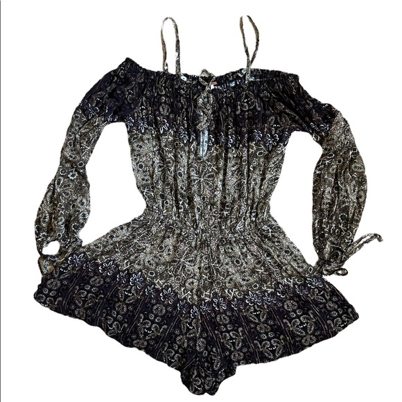 Free People So Divine Off the Shoulder Romper - Picture 4 of 12